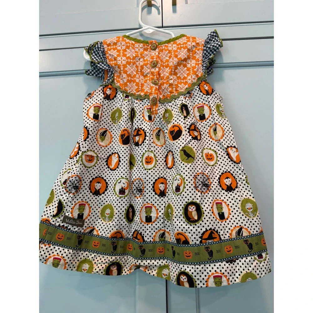 Matilda Jane Girls Halloween Dress witch Vampire Polka Dot Size 8